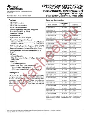 CD74HC241M96E4 datasheet  